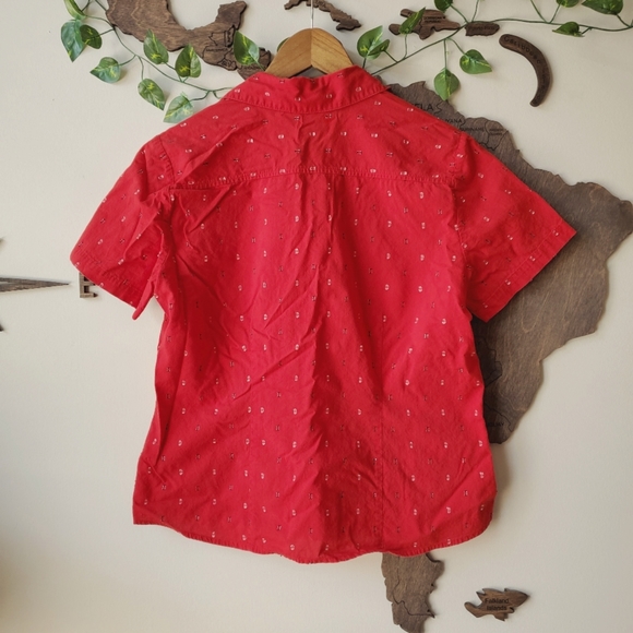 90s Style Red Button-down Top - Picture 2 of 6